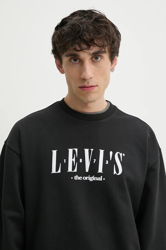 Bombažen pulover Levi's črna 38712