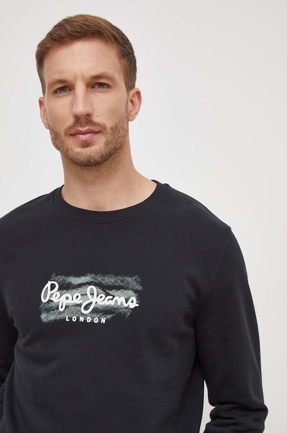 Pamučna dukserica Pepe Jeans Robinson crna PM582554