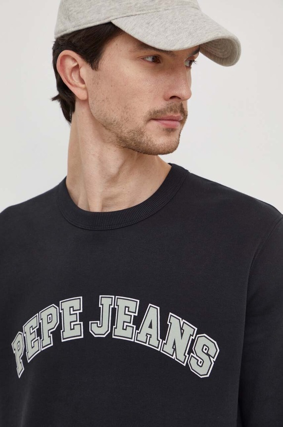 Pepe Jeans pamut melegítőfelső Raven fekete PM582555