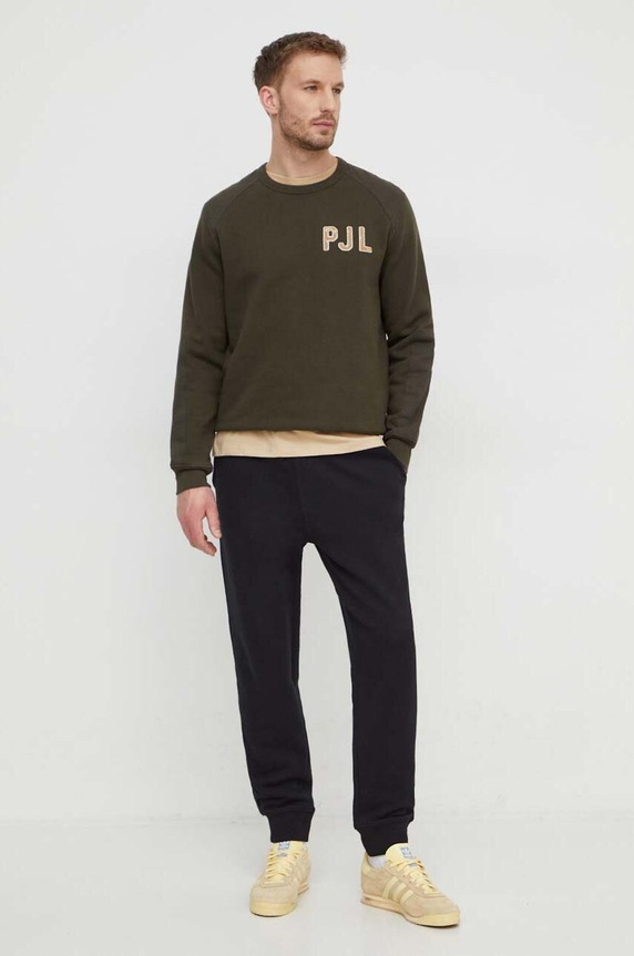 Pepe Jeans hanorac de bumbac imprimeu verde PM582564