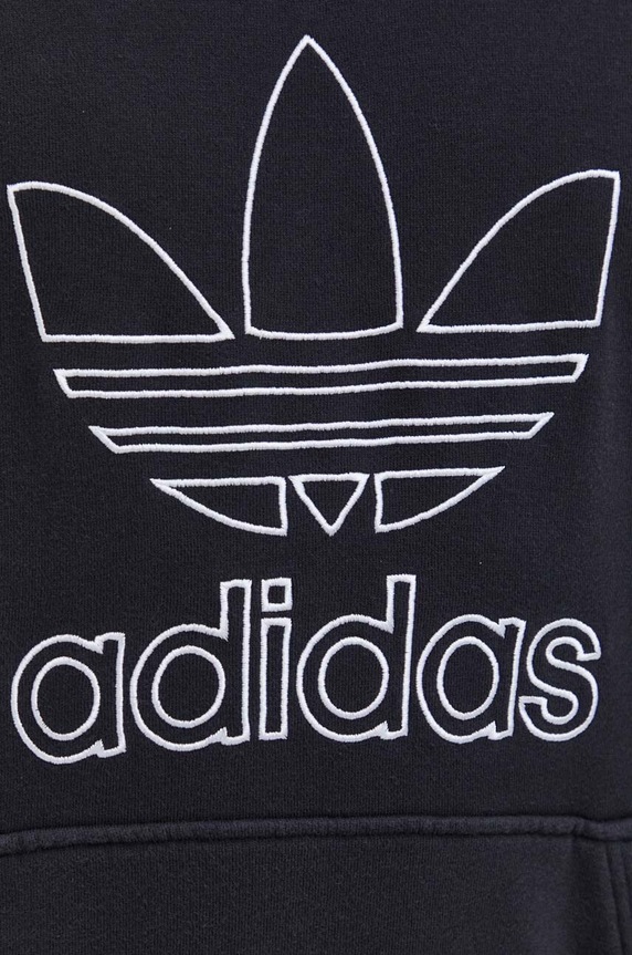 Βαμβακερή μπλούζα adidas Originals Trefoil Hoodie IU2373 μαύρο
