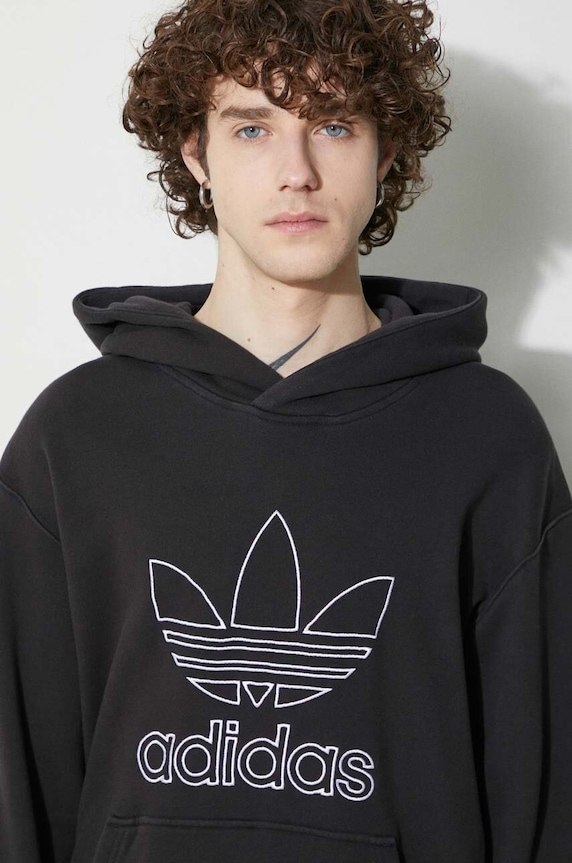 Памучен суичър adidas Originals Trefoil Hoodie IU2373 черен