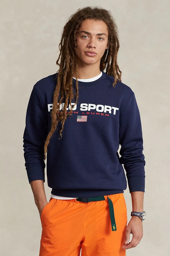 Mikina Polo Ralph Lauren bez kapucne tmavomodrá 710835770