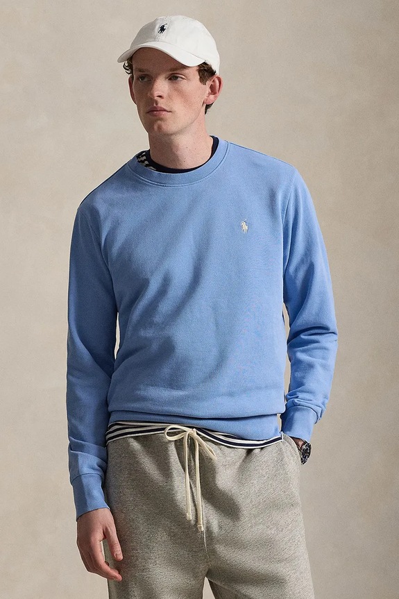 Polo Ralph Lauren hanorac de bumbac uni albastru 710916689