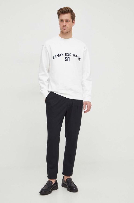 Armani Exchange bluza bawełniana 3DZMLK.ZJ4XZ biały SS24