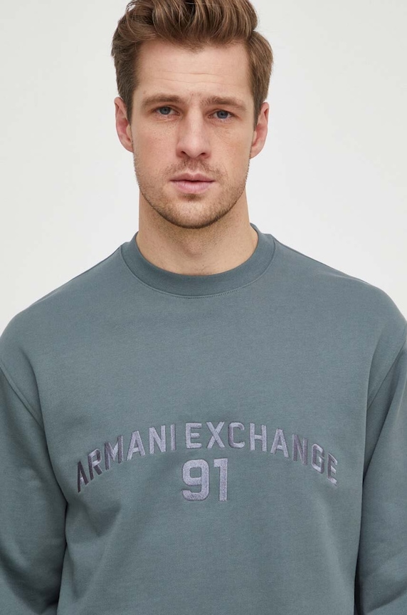 Odzież Armani Exchange bluza bawełniana 3DZMLK.ZJ4XZ zielony