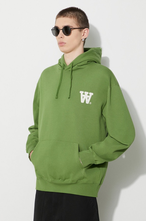Wood Wood cotton sweatshirt Cass AA Moss Embroidery Hoodie green 10285606.2424