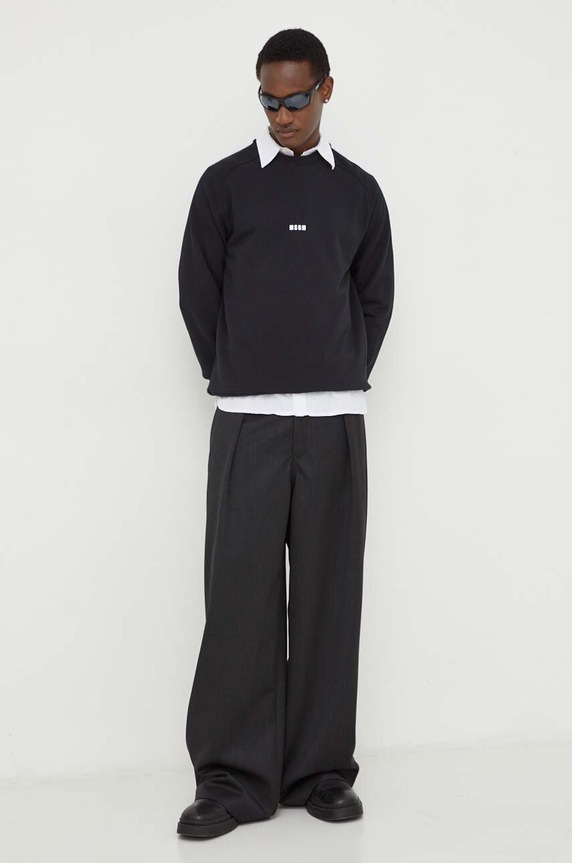 MSGM bluza bawełniana 2000MM503.200000 czarny SS24