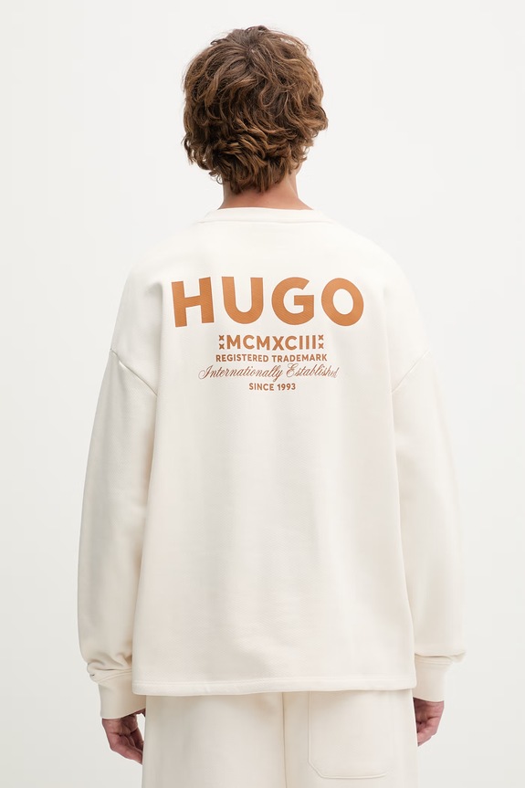 HUGO Blue męskie bawełniane Naviu beżowy 50510732