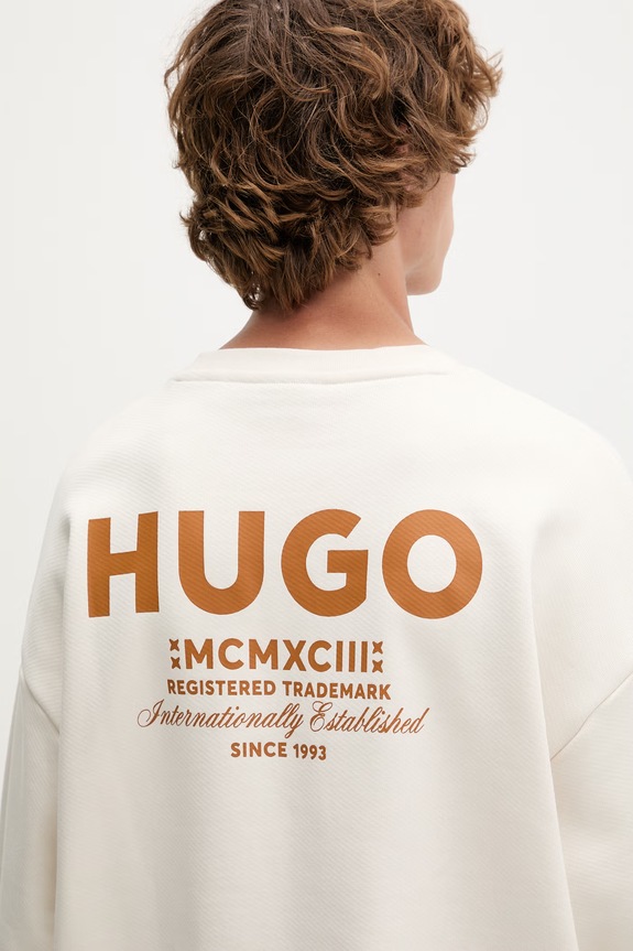 HUGO Blue męskie bawełniane Naviu 50510732 beżowy