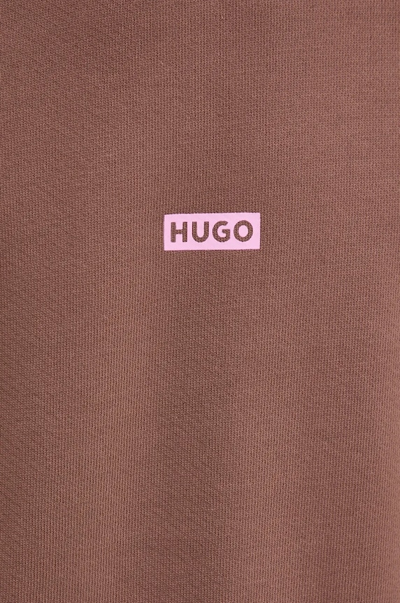 Βαμβακερή μπλούζα Hugo Blue San Jared-C 50510732 καφέ