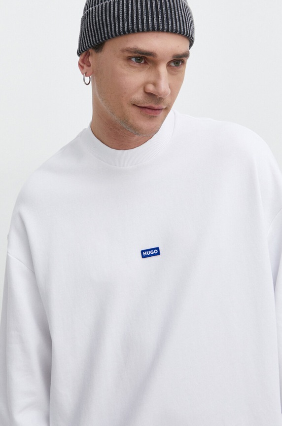 HUGO Blue bluza bawełniana Nedro biały 50522359