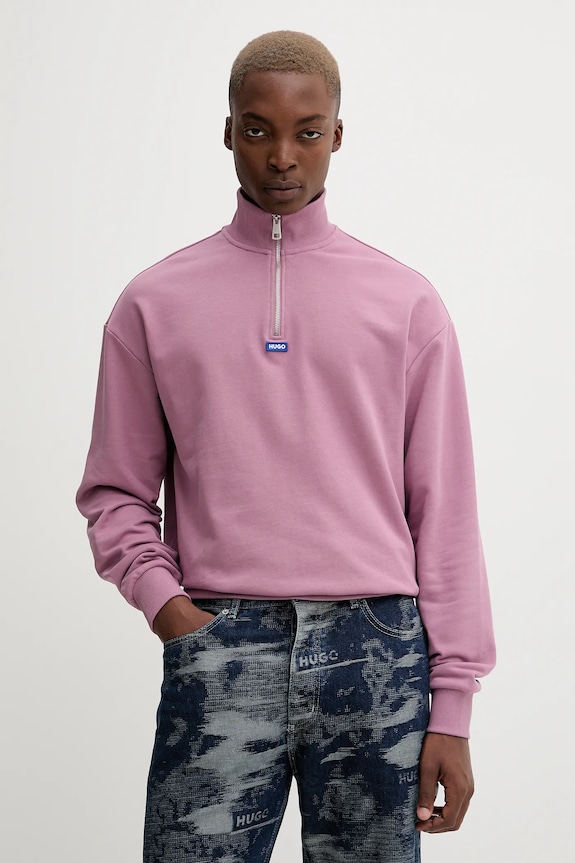 HUGO Blue bluza męska bawełniana Neeler różowy 50522367