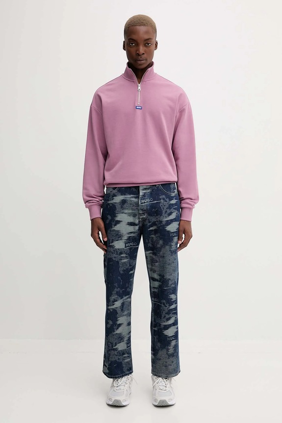 HUGO Blue bluza męska bawełniana Neeler 50522367 różowy SS26
