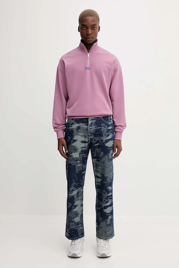 HUGO Blue bluza męska bawełniana Neeler 50522367 różowy SS26