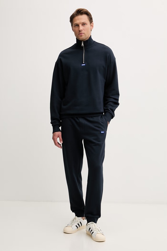 HUGO Blue hanorac de bărbați din bumbac Neeler 50522367 bleumarin SS26