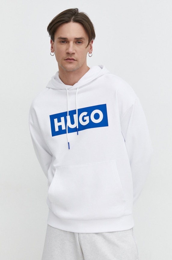 Mikina Hugo Blue Nalves bavlna biela 50522370