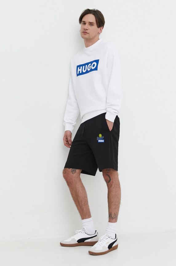 HUGO Blue bluza bawełniana 50522375 biały AW24