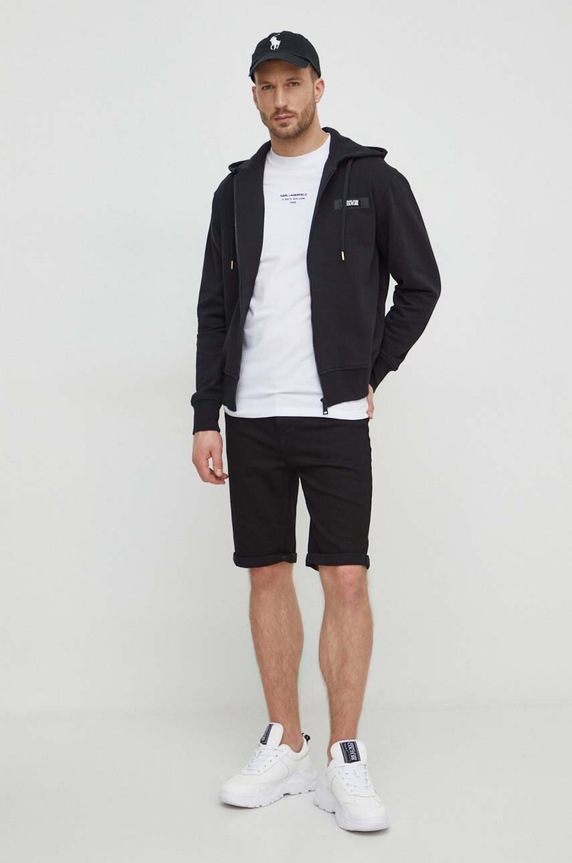 Versace Jeans Couture pamut melegítőfelső 76GAIE05.CF00E fekete SS24