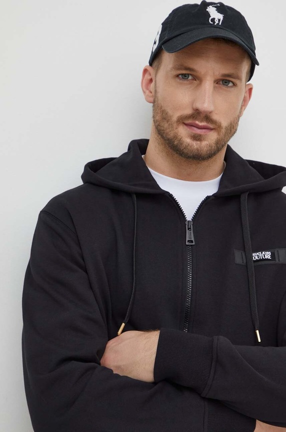 Versace Jeans Couture pamut melegítőfelső fekete 76GAIE05.CF00E