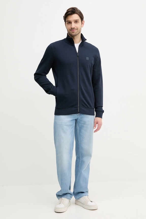 BOSS Orange bluza rozpinana męska bawełniana Zestart 50511709 granatowy SS26