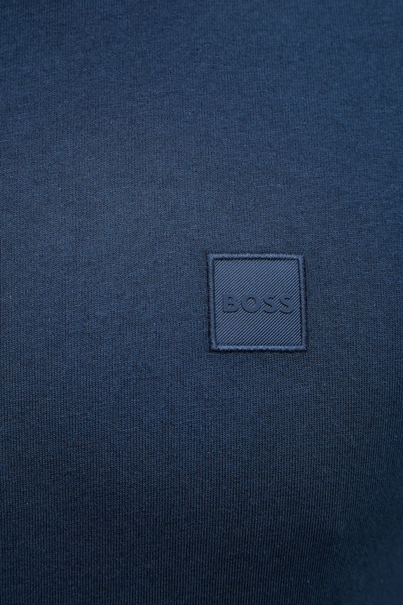Bavlnené tričko s dlhým rukávom BOSS Orange 50512111 tmavomodrá