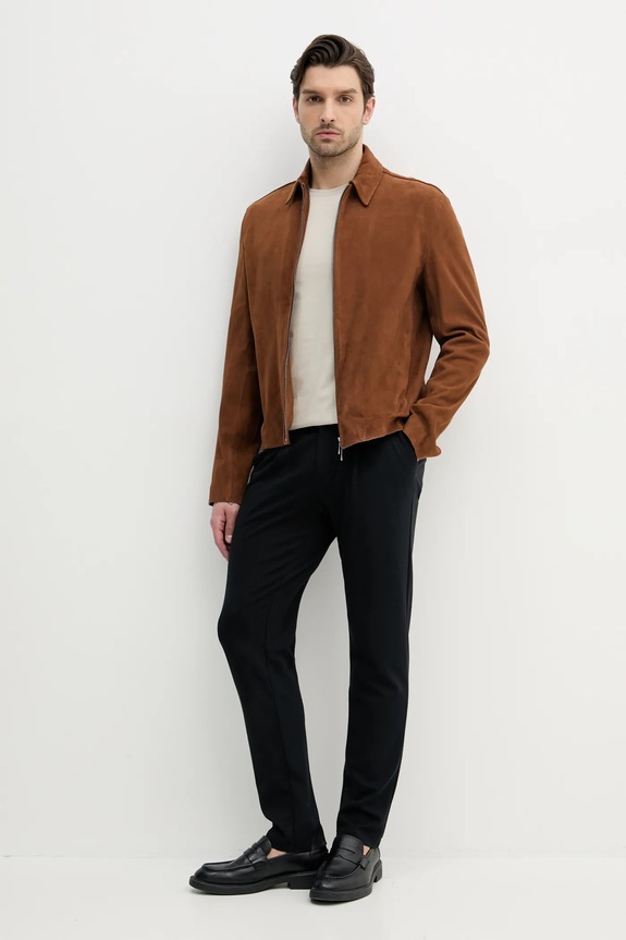 Bavlněné tričko s dlouhým rukávem BOSS Orange Tacks 50512111 béžová SS26