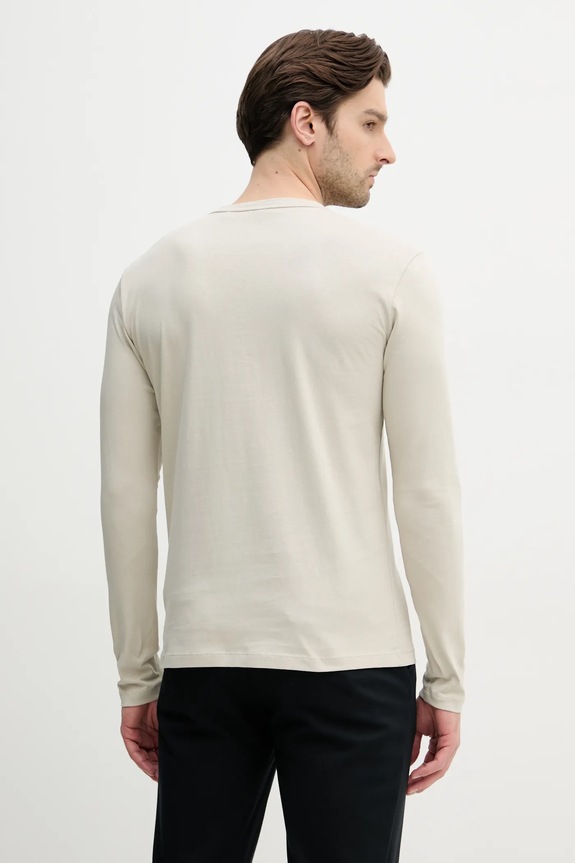 Oblečení Bavlněné tričko s dlouhým rukávem BOSS Orange Tacks 50512111 béžová