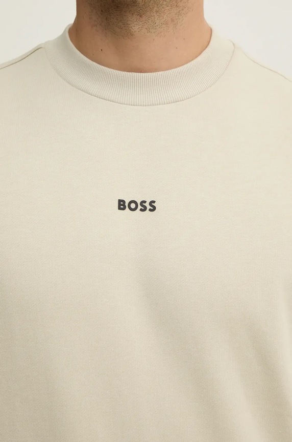 Βαμβακερή μπλούζα Boss Orange San Jared-C 50514541 μπεζ