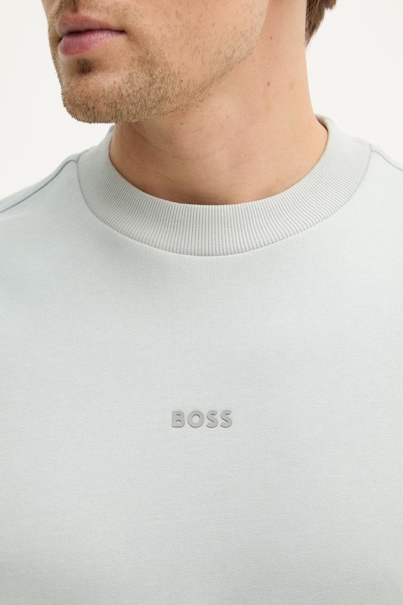 BOSS Orange bluza bawełniana WeSmallcrew 50514541 szary