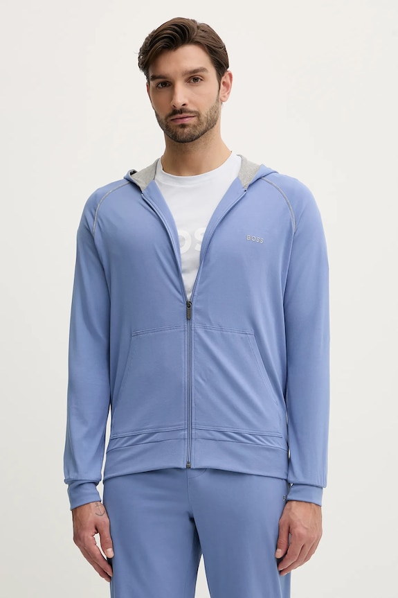 BOSS bluză lounge Mix&Match Jacket H albastru 50515313
