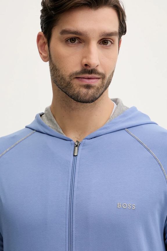 BOSS bluză lounge Mix&Match Jacket H albastru 50515313