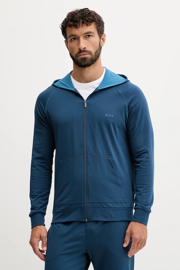 Mikina s kapucňou BOSS Mix&Match Jacket H modrá 50515313