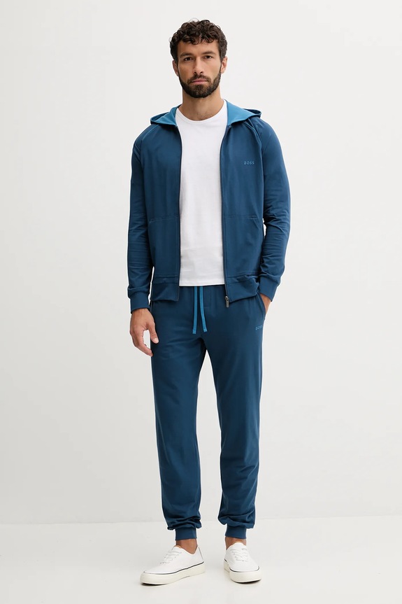 Mikina s kapucňou BOSS Mix&Match Jacket H 50515313 modrá SS26