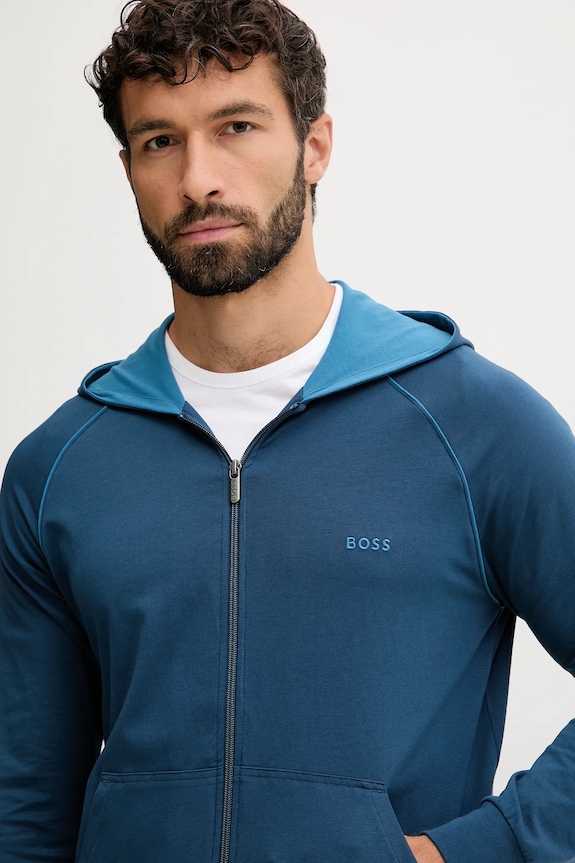 Mikina s kapucňou BOSS Mix&Match Jacket H modrá 50515313