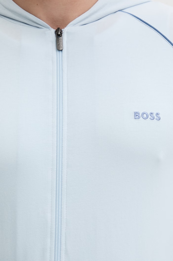 BOSS jopica s kapuco moška bombažna z elastanom Mix&Match Jacket H 50515313 modra