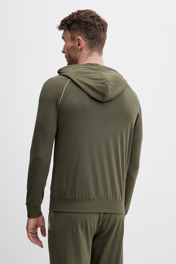 Одежда BOSS кофта на замке с капюшоном для мужчин из хлопка с эластаном Mix&Match Jacket H 50515313 зелёный
