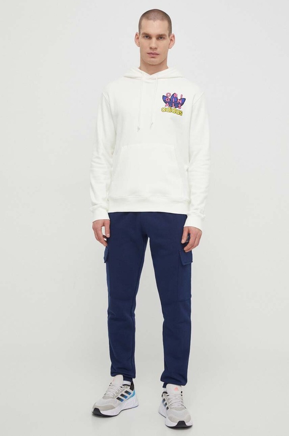 Bavlněná mikina adidas Originals IS2916 béžová SS24