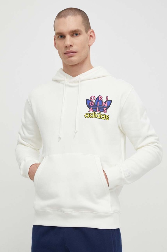 Oblečení Bavlněná mikina adidas Originals IS2916 béžová