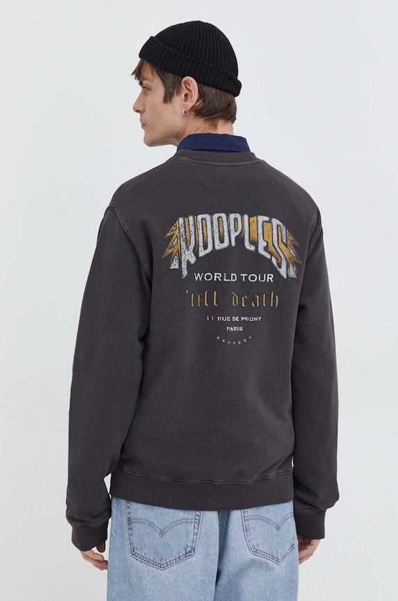 Îmbrăcăminte The Kooples hanorac de bumbac HSWE28004K gri