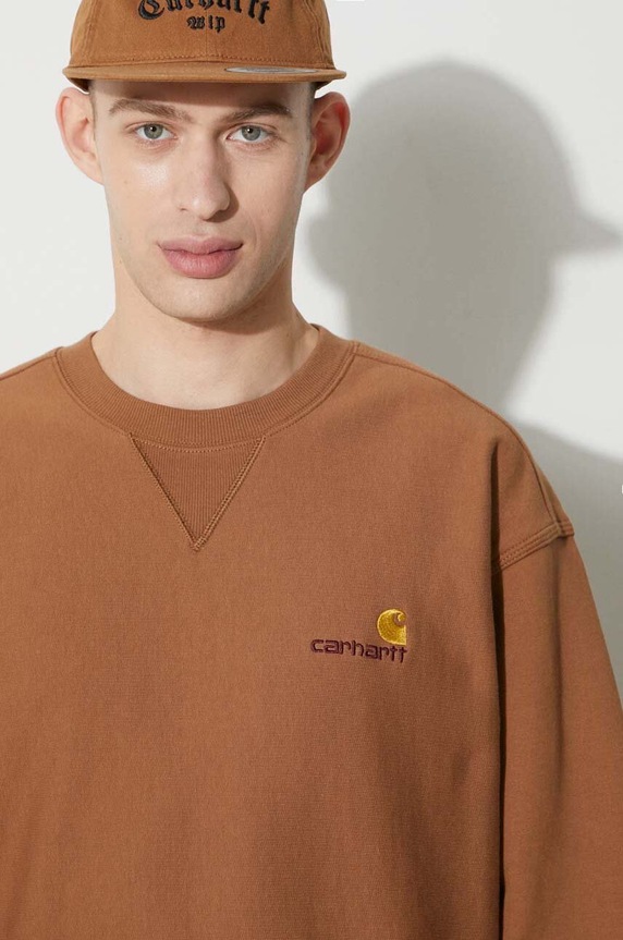 Carhartt WIP bluză American Script Sweat I025475.HZXX maro