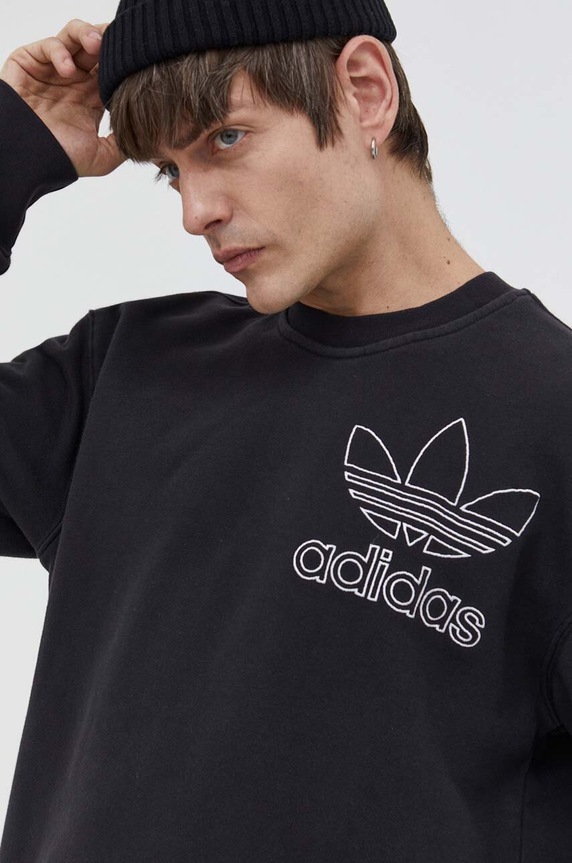 Pamučna dukserica adidas Originals crna IU2350