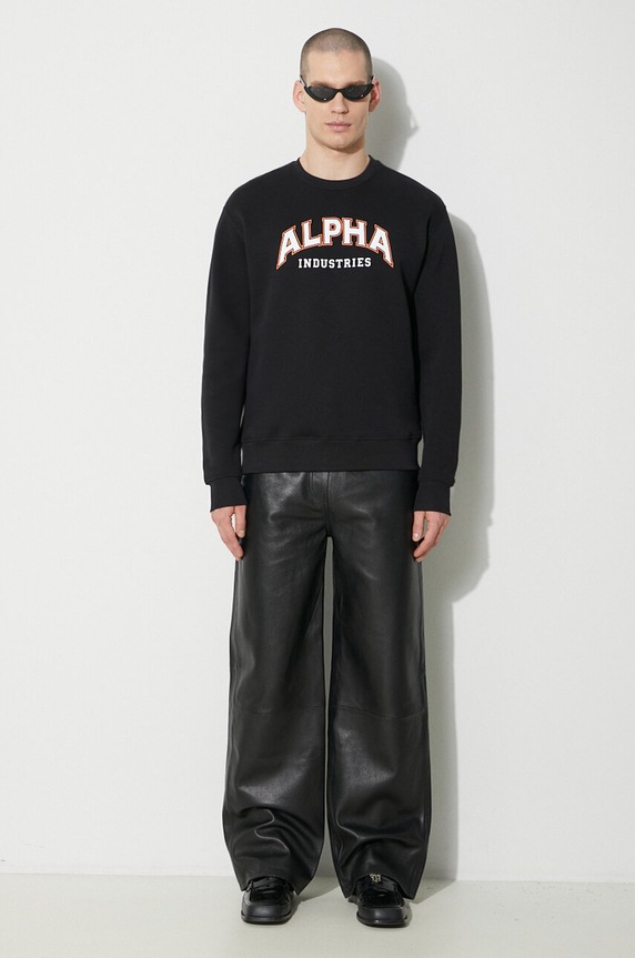 Суичър Alpha Industries College Sweater 146301 черен SS24