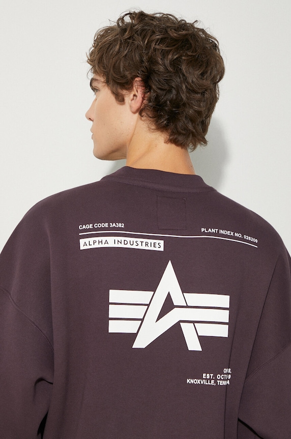 Mikina Alpha Industries Logo BP fialová 146304