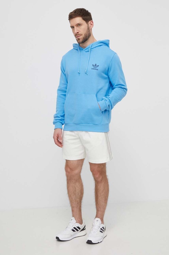 adidas Originals hanorac de bumbac IS3317 albastru SS24