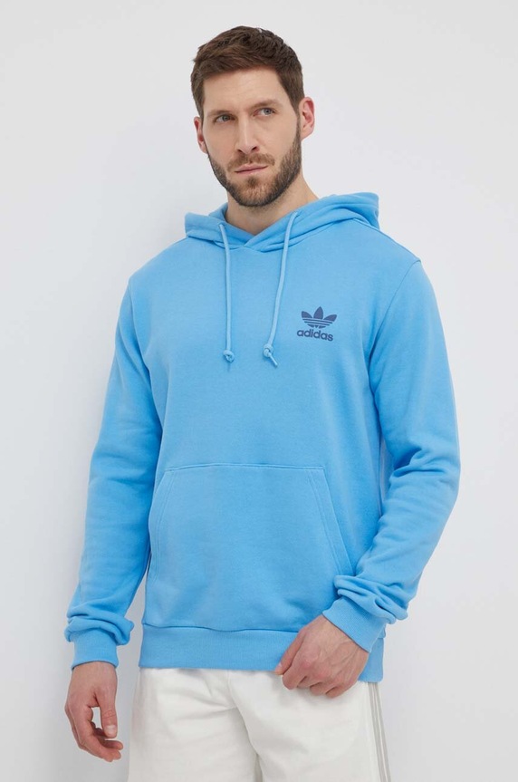 adidas Originals hanorac de bumbac albastru IS3317