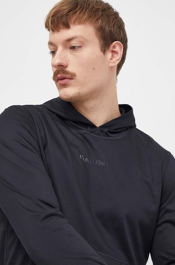 Μπλούζα Calvin Klein Performance με κουκούλα μαύρο 00GMS4W328