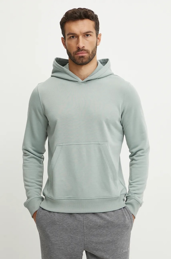Tréningová mikina Calvin Klein Performance s kapucňou zelená 00GMS4W332