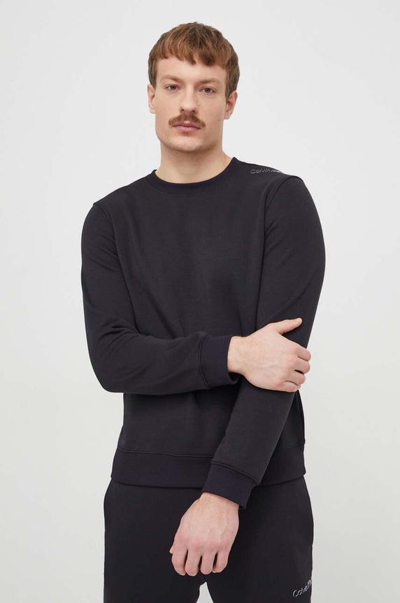 Tréningová mikina Calvin Klein Performance bez kapucne čierna 00GMS4W333