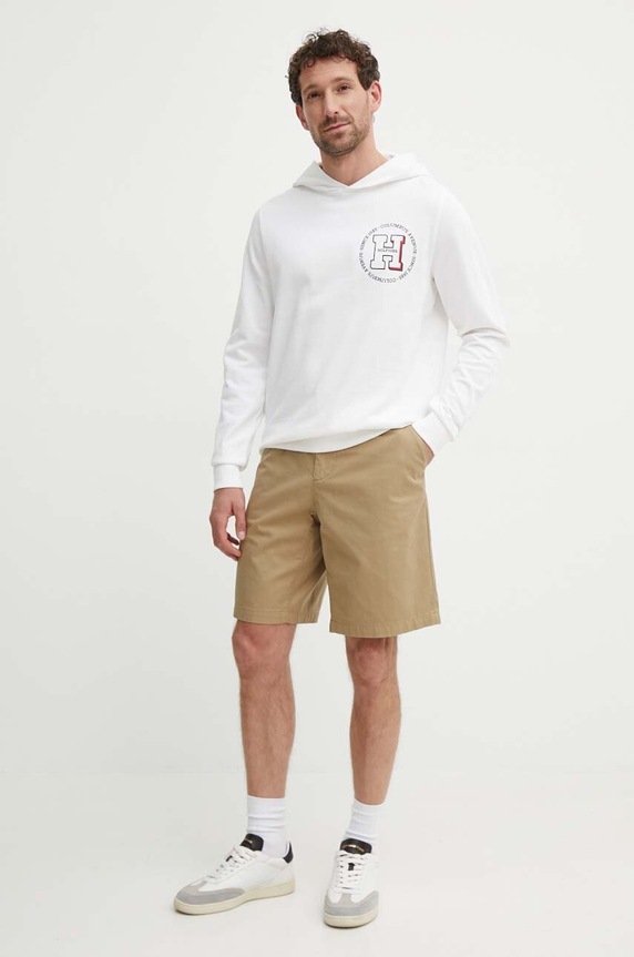 Pamučna dukserica Tommy Hilfiger MW0MW34383 bijela SS24